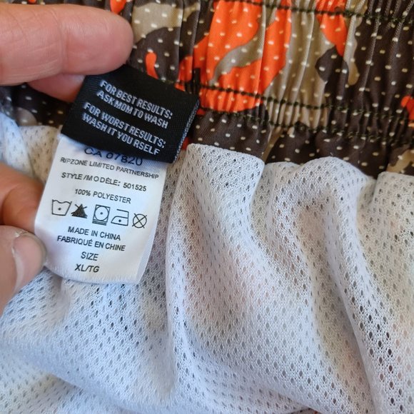NWT! Ripzone Boy's Orange/Brown Army Camo Swim Trunks/Shorts (3556 - Picture 5 of 8